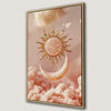 Pink and Gold Bohemian Art Framed Canvas Print
