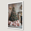 Pink and Gold Christmas Tree Art Poster for Holiday Decor