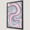 Pink and Gray Swirl Art Poster in Fluid Style