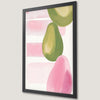 Pink and Green Pears Art Poster - Modern Pastel Wall Decor