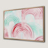 Pink and Green Rainbow Canvas Print with Geometric Shapes