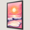 Pink Beach Sunset Art Poster - Coastal Decor for Your Home