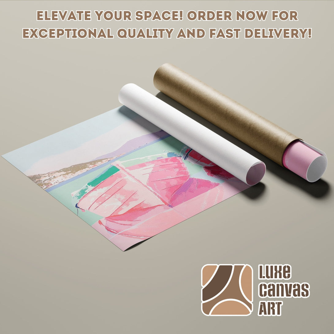 Abstract Poster Roll with pink, blue, and green tones. Perfect art for your home!