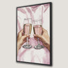 Pink Celebration Wine Glasses on Canvas Print