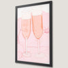 Pink Champagne Art Poster for Romantic Wall Decor