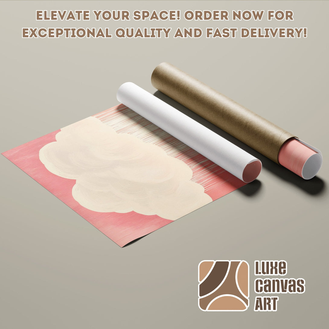 Abstract art Poster Roll in pink and beige tones, perfect for modern decor. Order now!