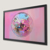 Pink Disco Ball Abstract Art Poster for Modern Decor
