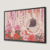 Pink Disco Ball and Pastel Floral Framed Canvas Print