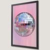 Pink Disco Ball Art Poster - Modern Wall Decor for Music Lovers