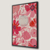 Pink Floral Abstract Art Framed Canvas Print for Kids Rooms