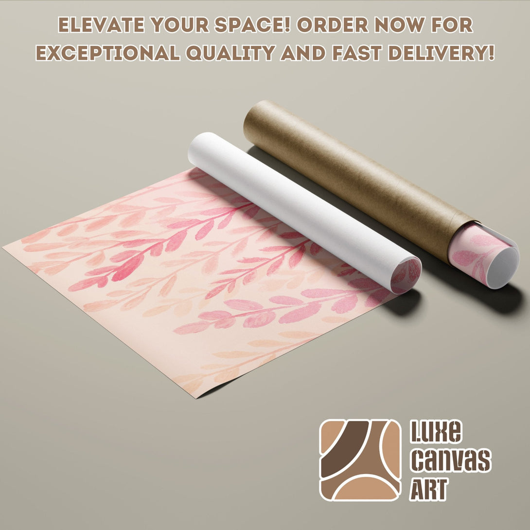 Poster Roll with watercolor floral art in pink and peach tones. Elevate your space with this beautiful art print.