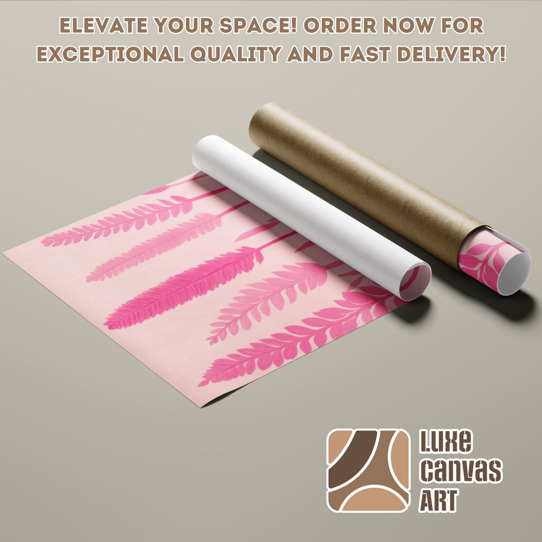 Poster Roll featuring pink botanical design, modern style, and a soft color palette. Elevate your space with our art!
