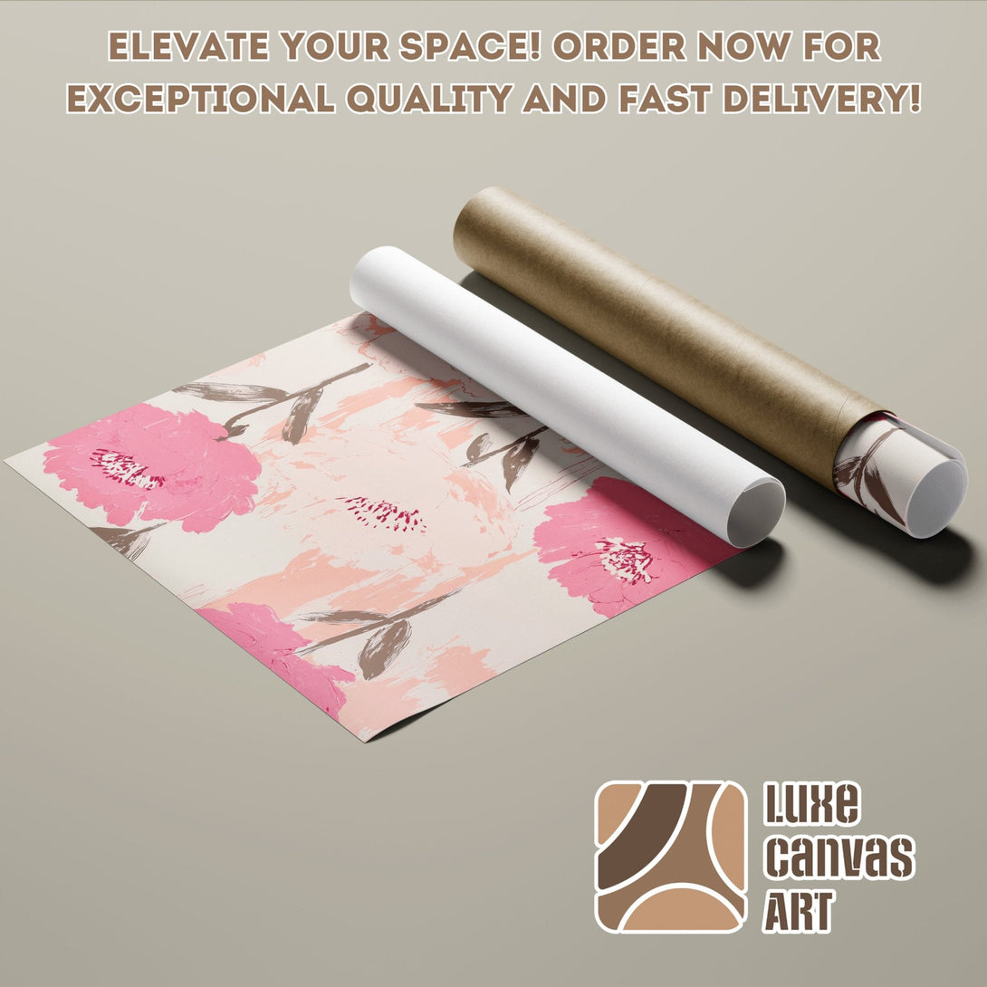 Floral Poster Roll in pink and neutral tones. Elevate your space with art!