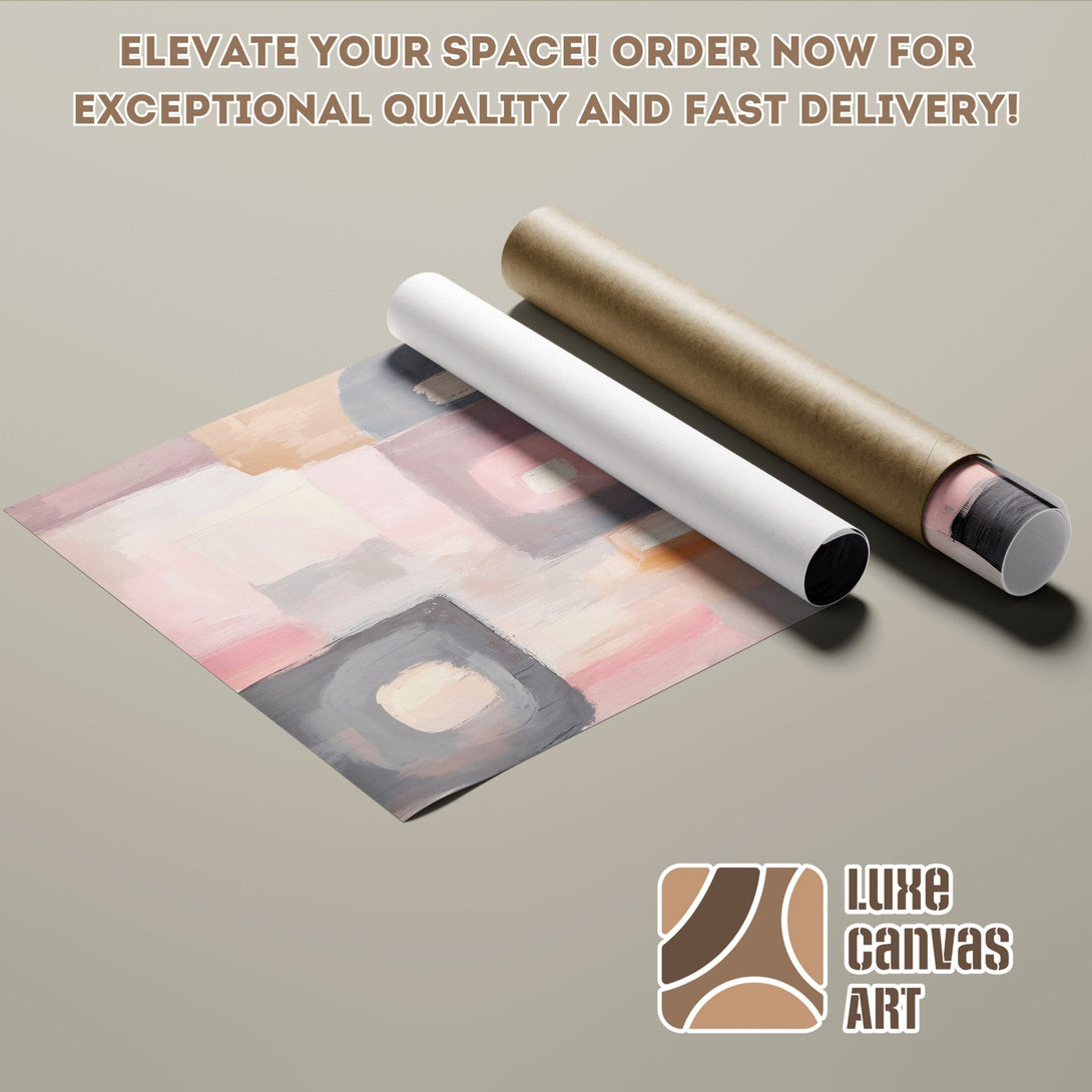 Abstract art poster roll in neutral tones. Elevate your space with this stylish poster! Order now for fast delivery.