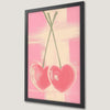 Pink Heart Art Poster for Romantic Decor