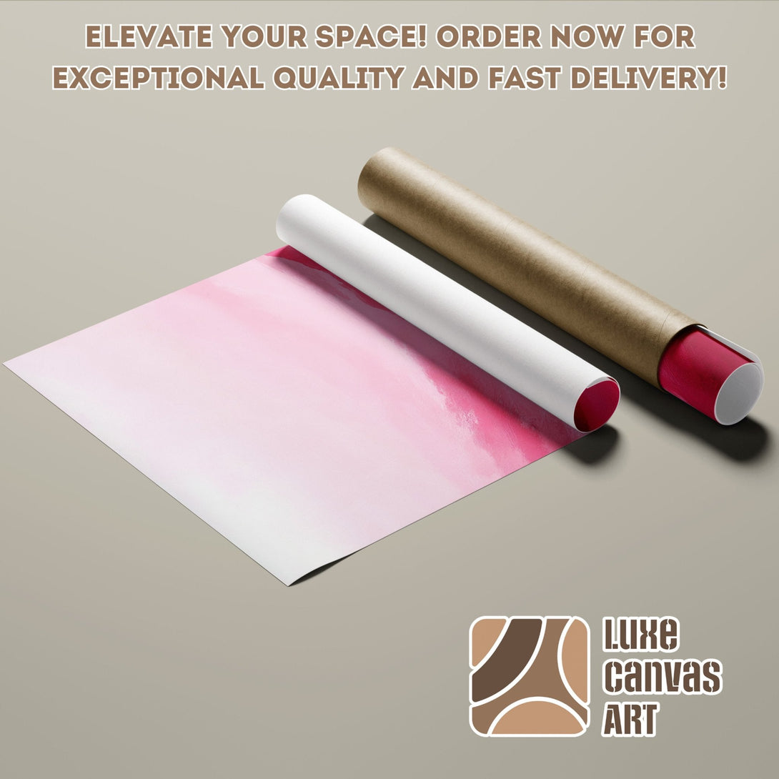 Abstract pink Poster Roll art print. Modern style, soft pink and neutral color palette. Elevate your space!