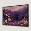 Pink Landscape with Watercolor Mountains and Wildflowers Canvas Print