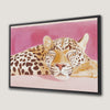 Pink Leopard Animal Canvas Print Bohemian Art