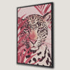 Pink Leopard Face Artistic Canvas Print for Nursery Decor
