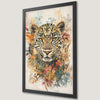 Pink Leopard Floral Art Poster for Bedroom Decor