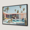 Pink Luxury Villa and Cheetah Canvas Print Mid Century