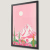 Pink Mountain Floral Art Poster - Enhance Your Space