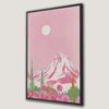 Pink Mountain Landscape Floral Canvas Print Art