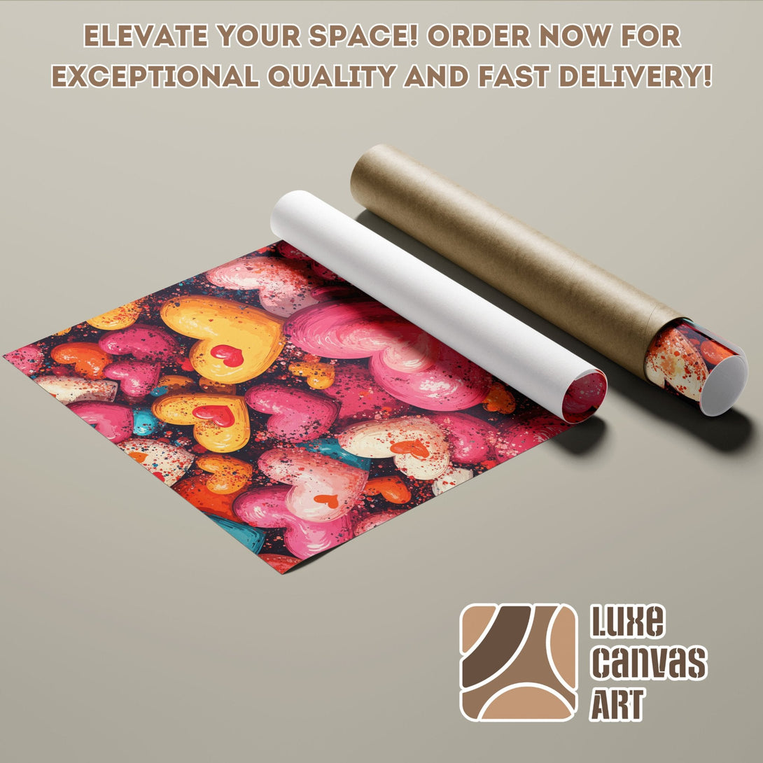 Poster Roll with colorful heart art, perfect for adding a pop of color to your space. Order now!