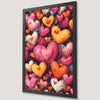 Pink & Orange Heart Art Poster - Romantic Wall Decor for Couples