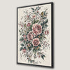 Pink Roses and Green Foliage Framed Canvas Print