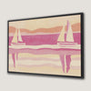 Pink Seascape Canvas Print with Sailboats Coastal Art