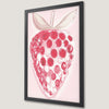 Pink Strawberry Art Poster - Modern Kitchen Decor