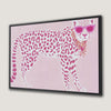 Pink Sunglasses Leopard Canvas Print Framed Wall Art