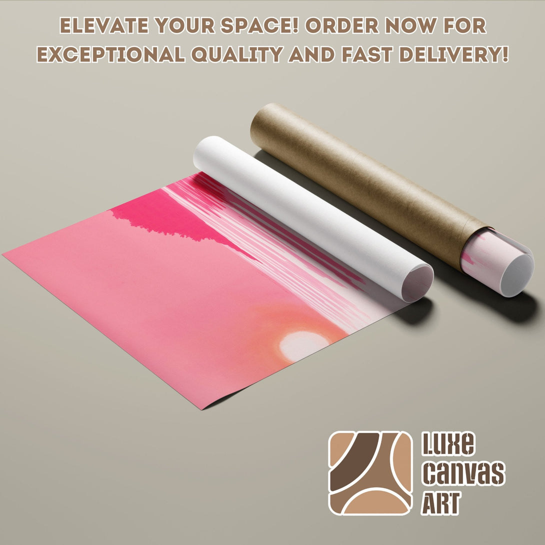 Abstract art poster roll in pink and orange hues. Perfect wall decor! Order your Poster today!