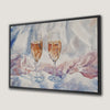 Pink Watercolor Champagne Canvas Print Framed Elegance