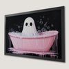 Playful Ghost Bathtub Art Poster for Halloween Decor