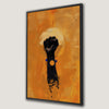 Power Fist Black Hand Canvas Print Symbolic Orange Decor