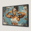 Powerful Black Woman Canvas Print for Gym Motivation