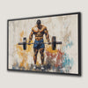 Powerful Bodybuilder Weightlifting Canvas Print Art