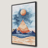Pyramid and Sun Canvas Print Blue and Orange Art