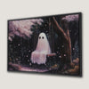 Quirky Ghost on Swing Canvas Print Cherry Blossoms