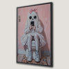 Quirky Ghost Sitting Canvas Print for Bathroom Decor