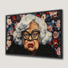 Quirky Grandma Painting Canvas Print