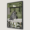 Quirky Zebra Relaxing Canvas Print for Your Bathroom