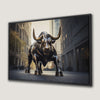 Raging Bull Canvas Print Fiery Sculpture Wall Art