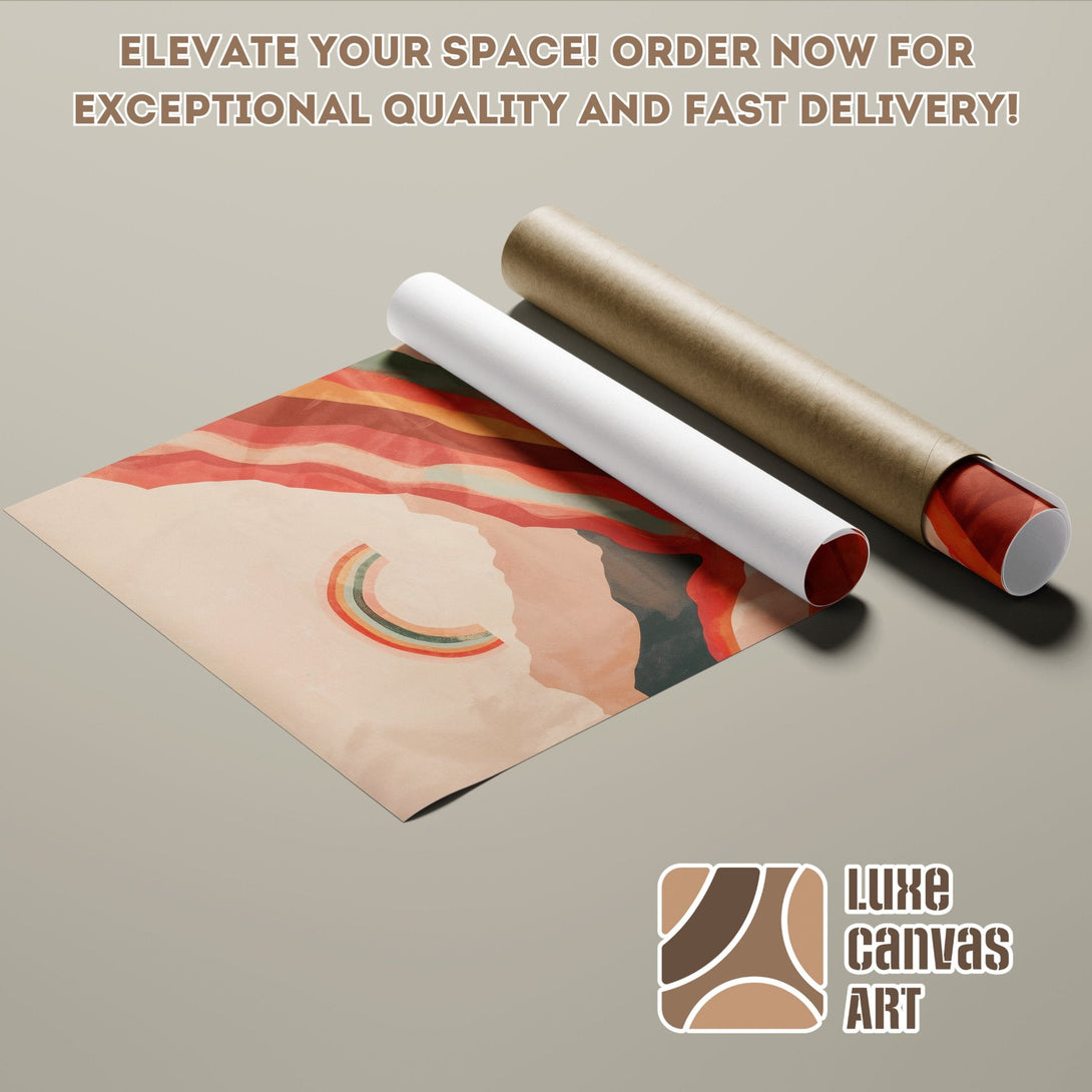 Abstract landscape Poster Roll in warm earth tones. Elevate your space with this art print!