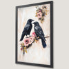 Raven and Crow Floral Art Poster - Elegant Wall Decor