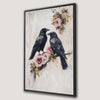 Raven and Crow on Floral Branch Canvas Print Art