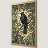 Raven on Floral Branch Art Poster - Gothic Vintage Decor