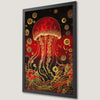 Red and Gold Jellyfish Art Poster | Nautical Wall Decor